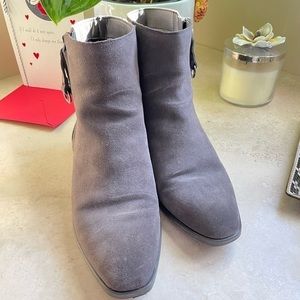 Naturalizer Henry Suede Leather Square Toe Ankle Boots